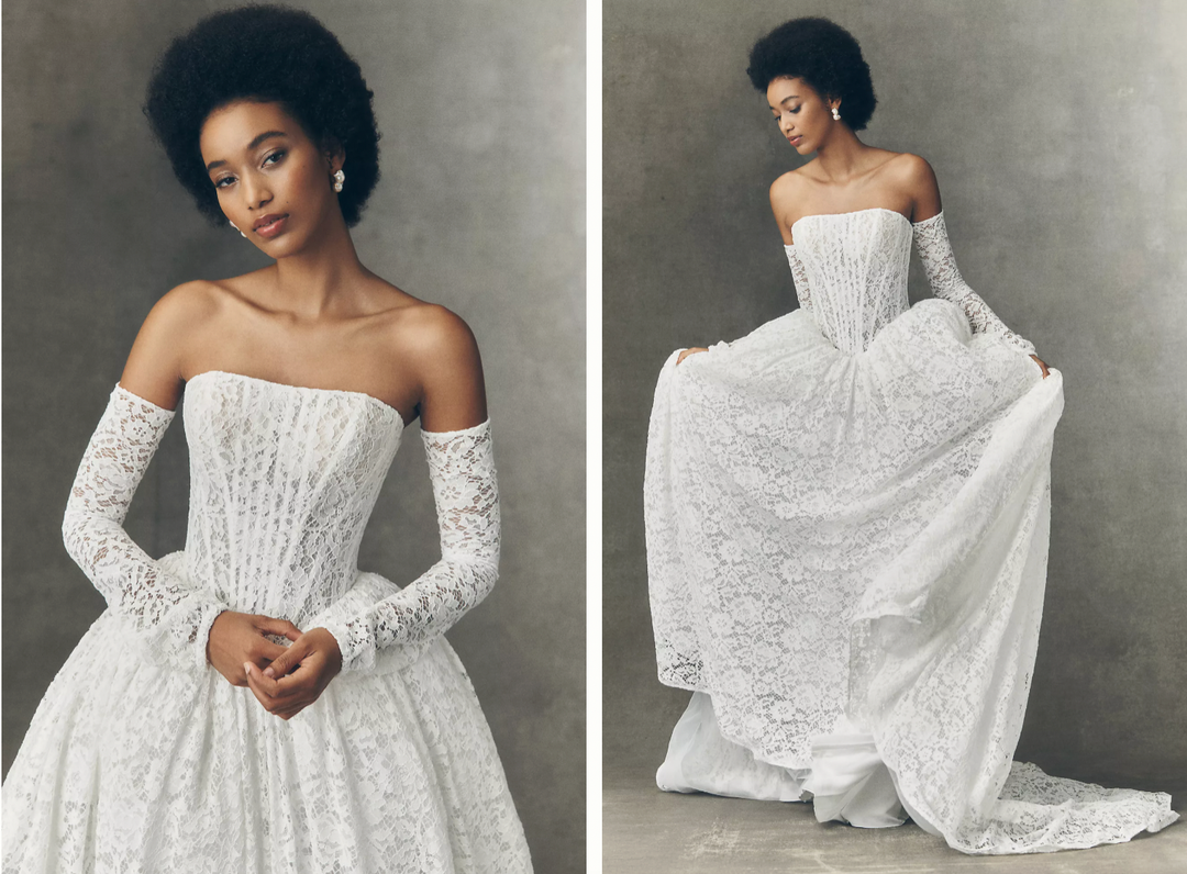 Anthropologie Weddings x Pronovias Arbela Strapless Wedding Gown