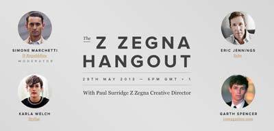 Zegna annonce son troisième Hangout