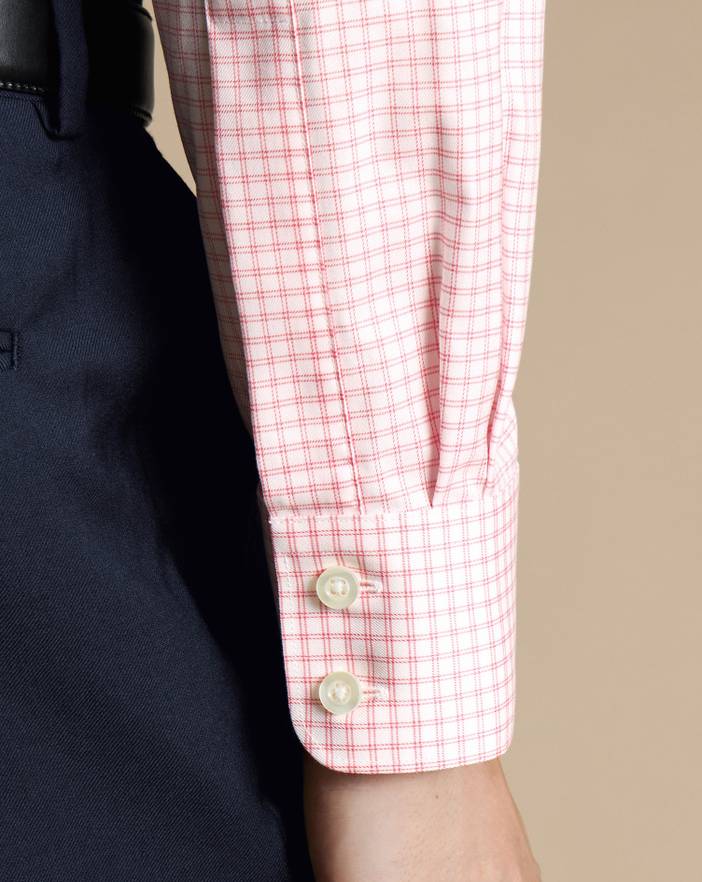 Men's Charles Tyrwhitt Semi-Cutaway Collar Egyptian Twin Checkered Dress Shirt | Charles Tyrwhitt