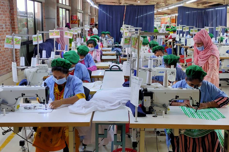 Textile workers in garment factory