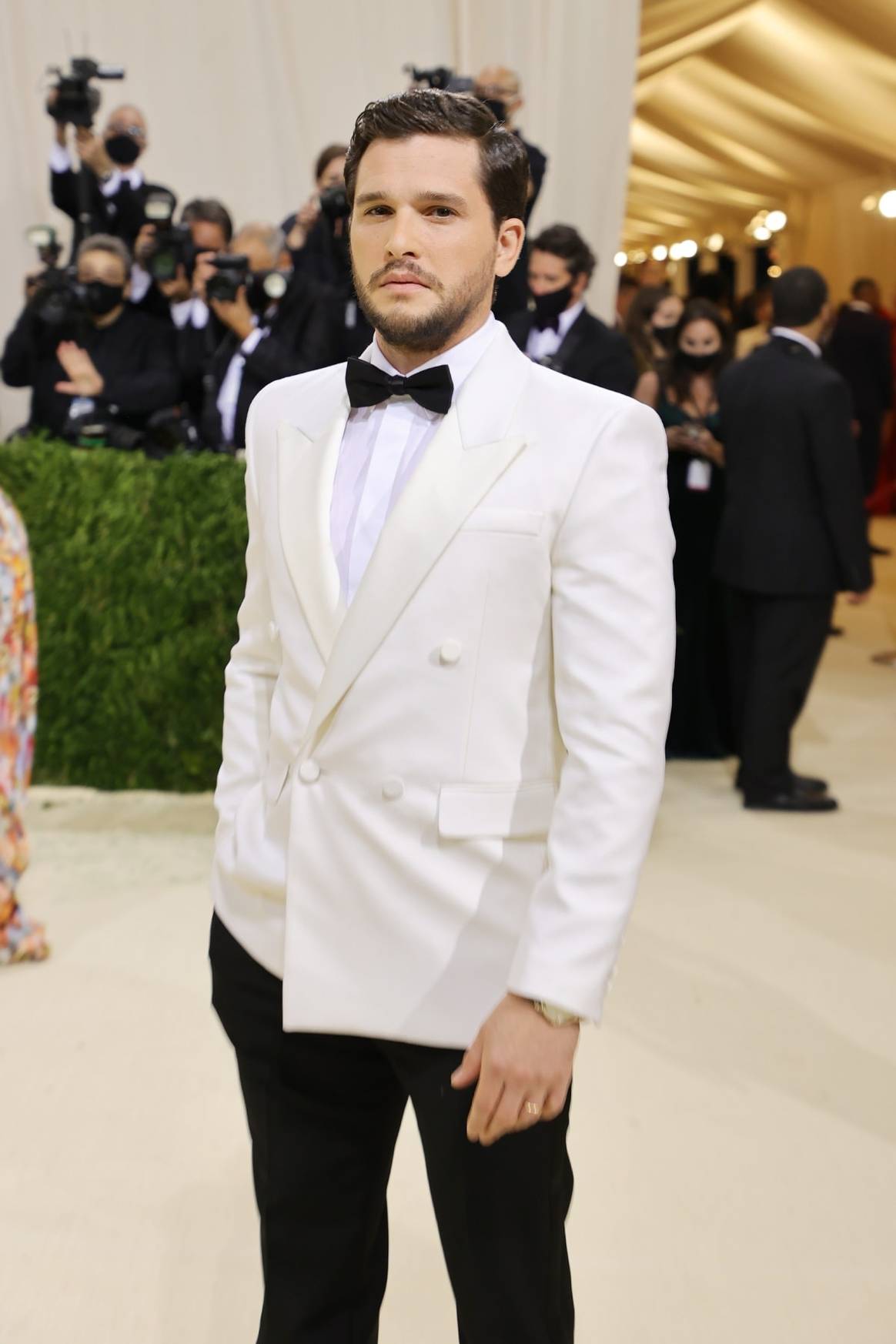 Hailey Bieber, Kit Harrington & Zoe Kravitz in Saint Laurent courtesy of the brand