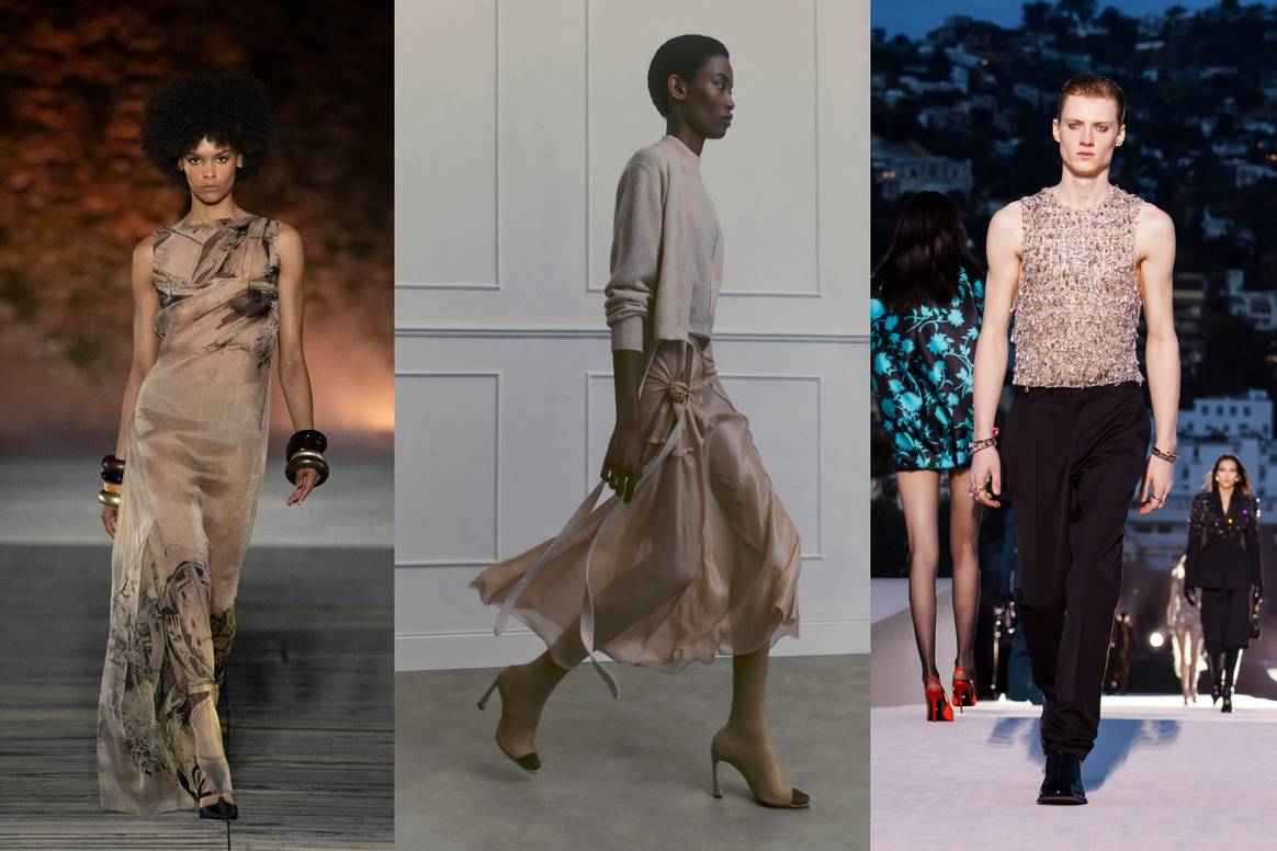 Images (from left to right): Alberta Ferretti Resort 2024,
Victoria Beckham Resort 2024, Versace Fall/Winter 2023. Credit: Spotlight
Launchmetrics