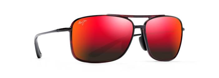 Kaupo Gap Aviator Polarized Sunglasses | Red and Black Tortoise Frames with HAWAII LAVAâ¢ Lenses | Maui Jim