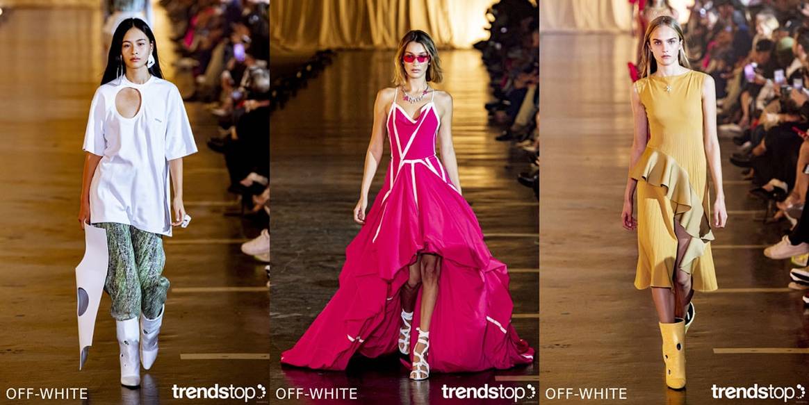 Beelden via Trendstop, van links naar rechts: Off-White, allen
Voorjaar/Zomer 2020.