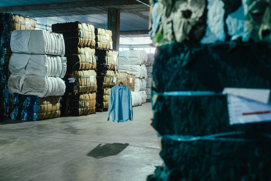 Inside a Coleo textile waste management plant.