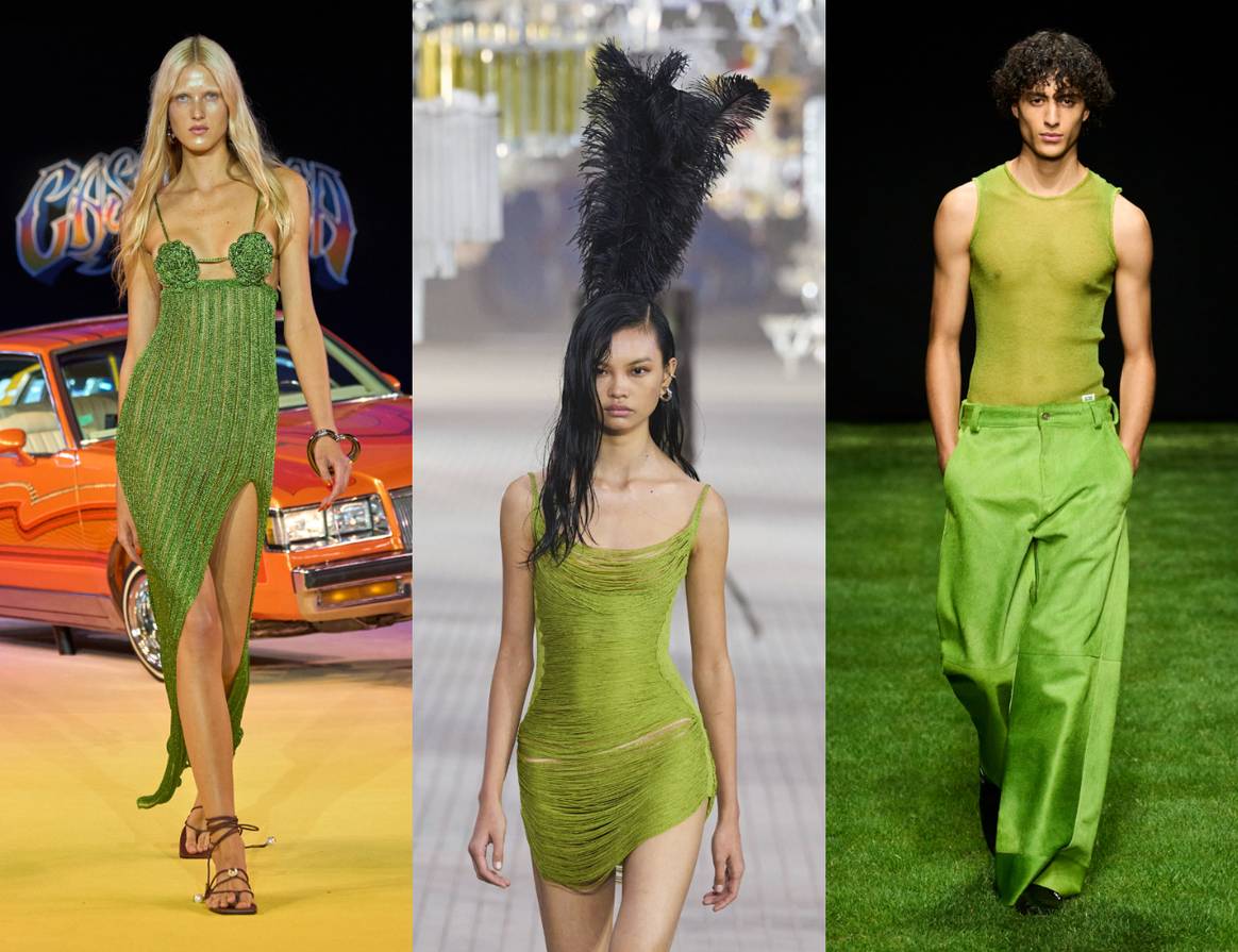 Brat Summer en las pasarelas: Casablanca SS25, The Attico SS25 y GCDS SS25.