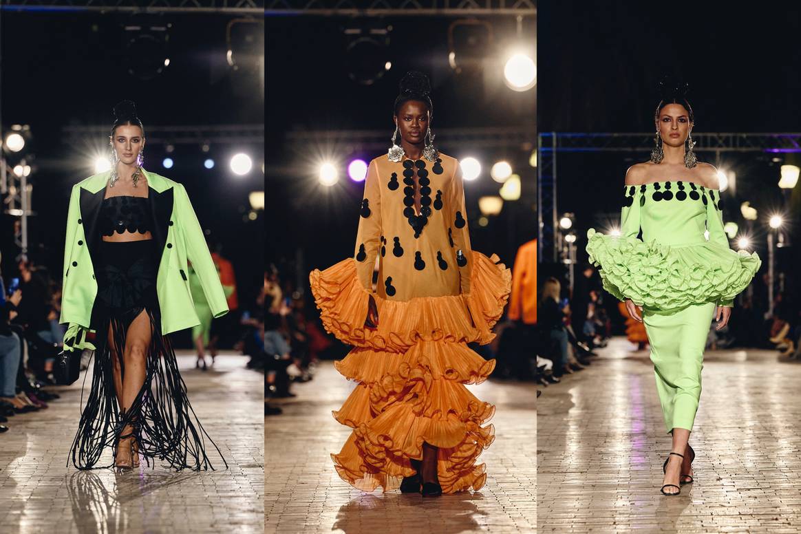 Imágenes de "Torbellino de Colores" la nueva colección flamenca de Juana Martín, por cortesía de la firma