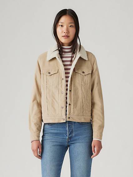 Original Sherpa Trucker Cord Jacke - Beige / Beige | Levi's
