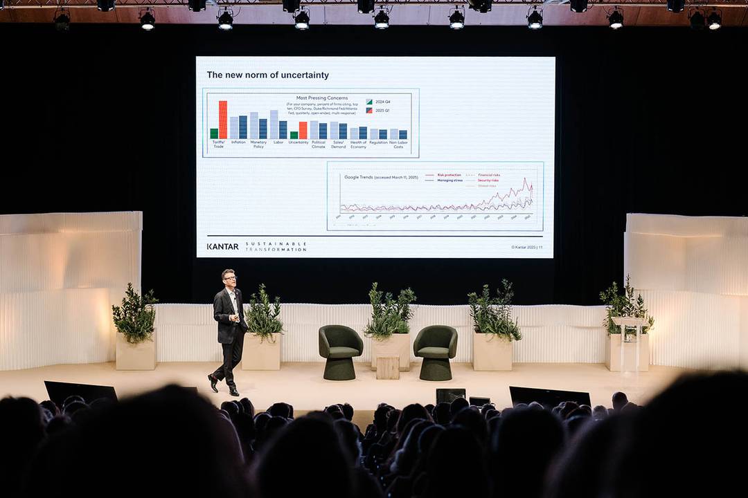 Jonathan Hall of Kantar spoke about “the new norm of uncertainty”.