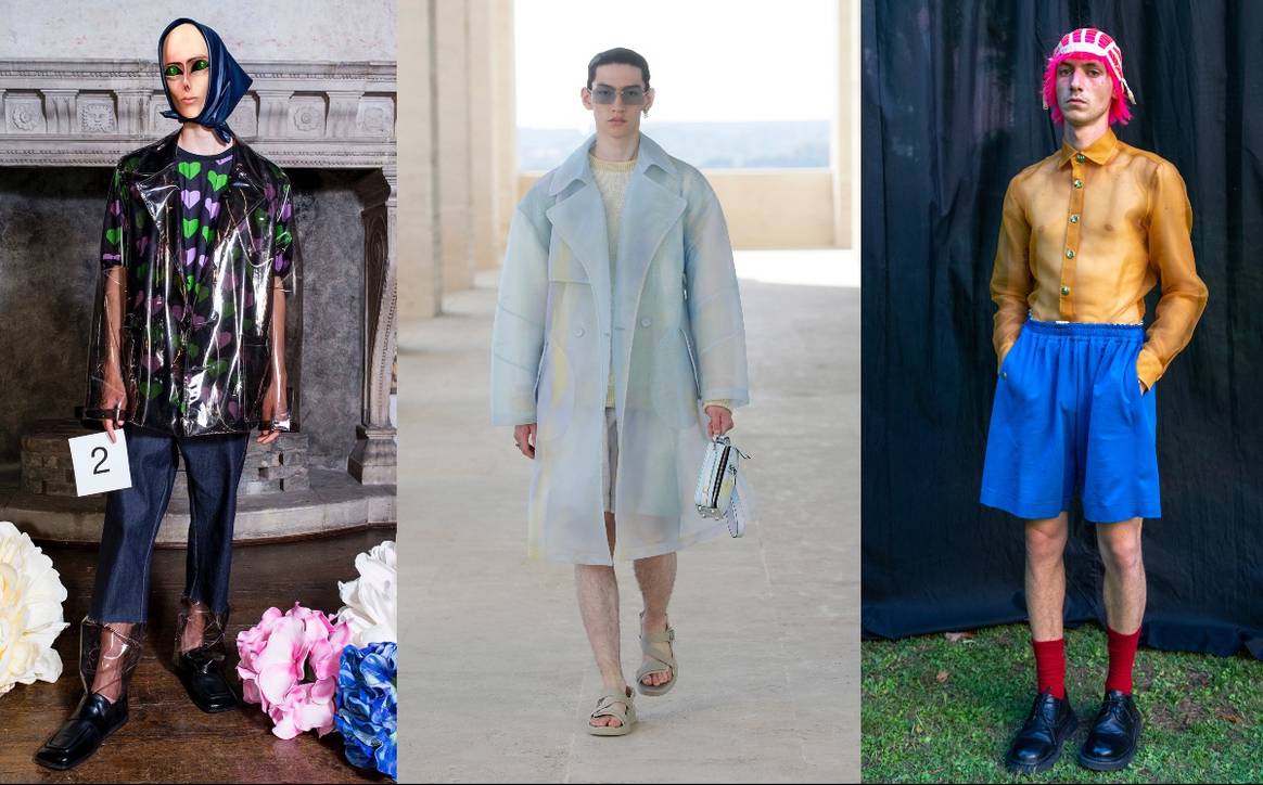 Fotos: Dalpaos (Links) und Fendi (Mitte) SS22 via catwalkpictures, Dima Leu SS22 (rechts)
