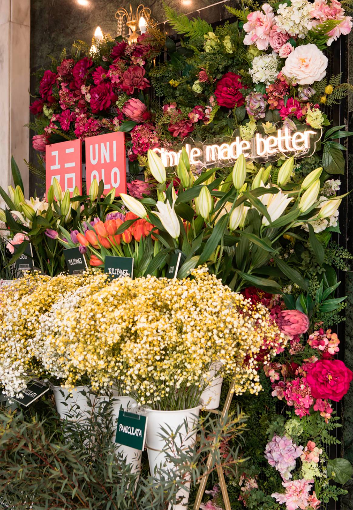 Photo Credits: Vista del espacio “Uniqlo Flower” de la tienda de Uniqlo en la Gran Vía de Madrid. Fotografía de cortesía.