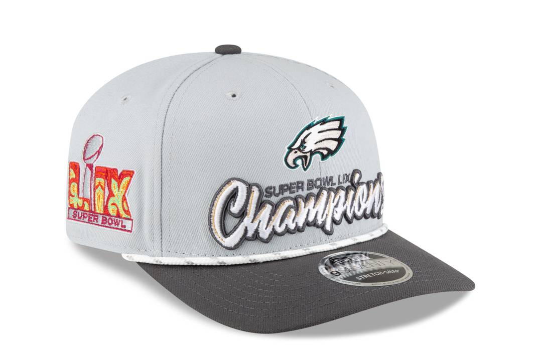 New Era Cap's 9SEVENTY stretch snap cap celebrates the Philadelphia Eagles' Super Bowl championship.