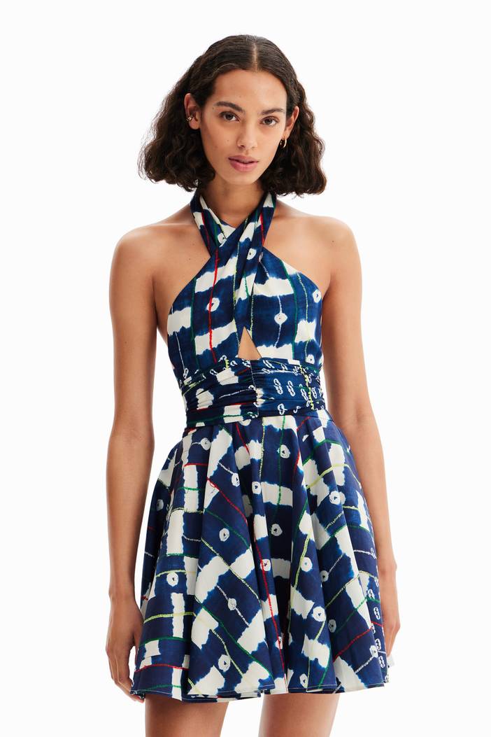 Stella Jean short halter dress | Desigual