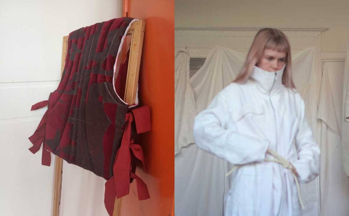 Left: work by Inge Vaandering. Photo: Inge Vaandering.
Right: Hanakin Henriksson in her own collection. Photo: Hanakin Henriksson