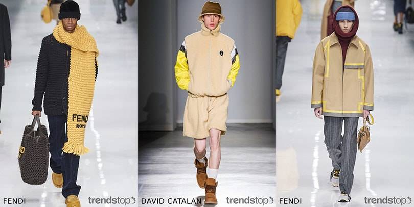Beelden via Trendstop, van links naar rechts: Fendi, David Catalan, Fendi,
allen Herfst/Winter 2020-21