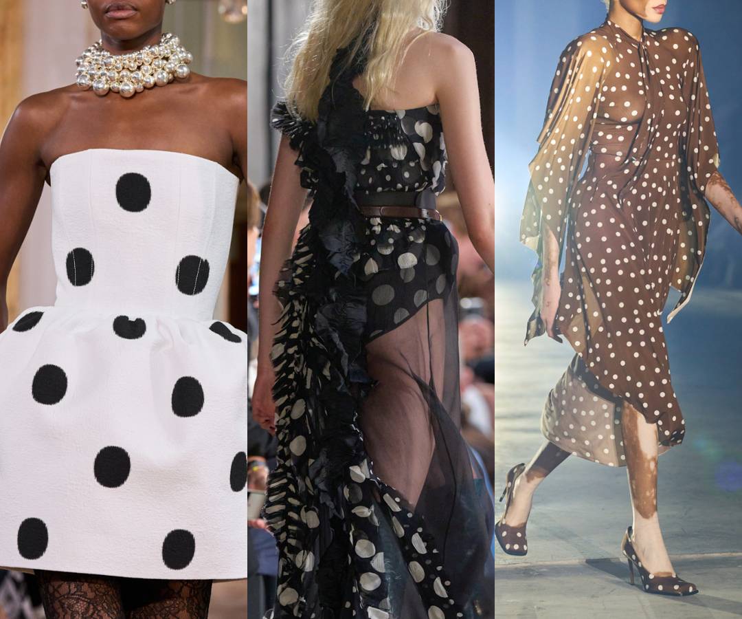 Dots on the SS26 runways. Patou, Nina Ricci and Vetements.