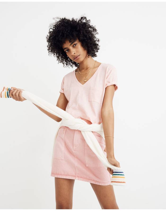 Whisper Cotton V-Neck Pocket Tee | Madewell