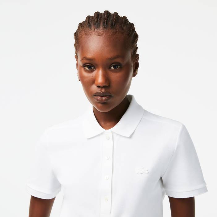 Slim Fit Damen Lacoste Poloshirt aus Stretch-Baumwoll-Piqué | Lacoste