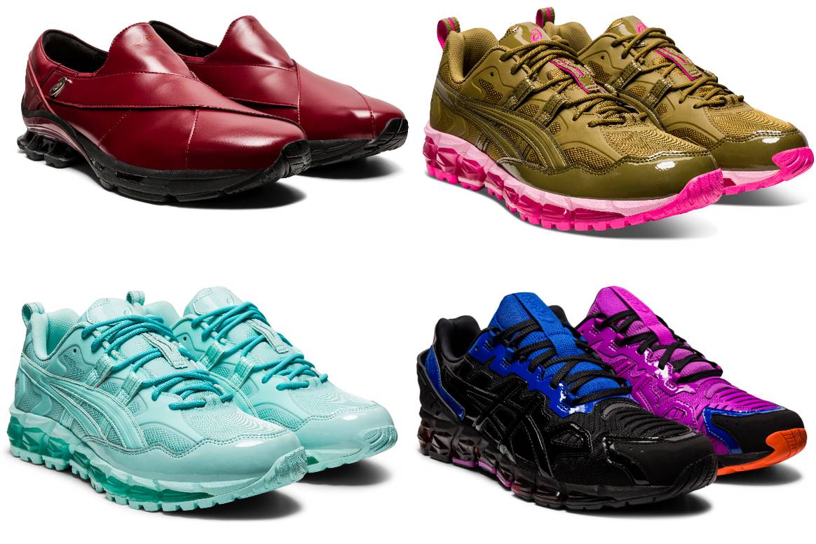 GmbH x Asics: Gel-Chappals (oben links), Gel-Nandi 360 (oben rechts & unten links), Gel-Quantum 360 6 (unten rechts)