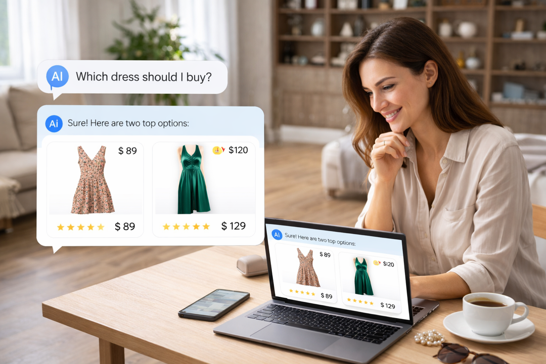 Consumer using LLM to shop for a dress