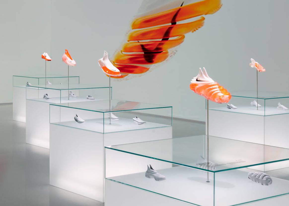 Interior de la exposición “El arte de la victoria” organizada por Nike en el Centro Pompidou, abierta al público del 24 de julio al 11 de agosto de 2024.