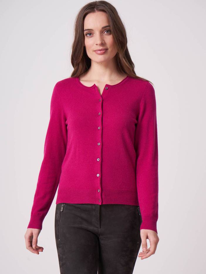 Basic fijngebreid vest met ronde hals van biologisch cashmere | Repeat Cashmere