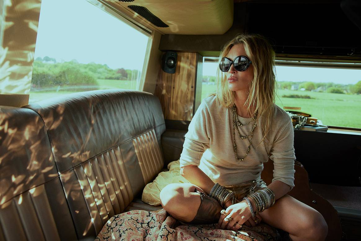 Colección cápsula de Kate Moss y Bobby Gillespie para Zara, para la temporada Primavera/Verano 2025. Fotografía de campaña.