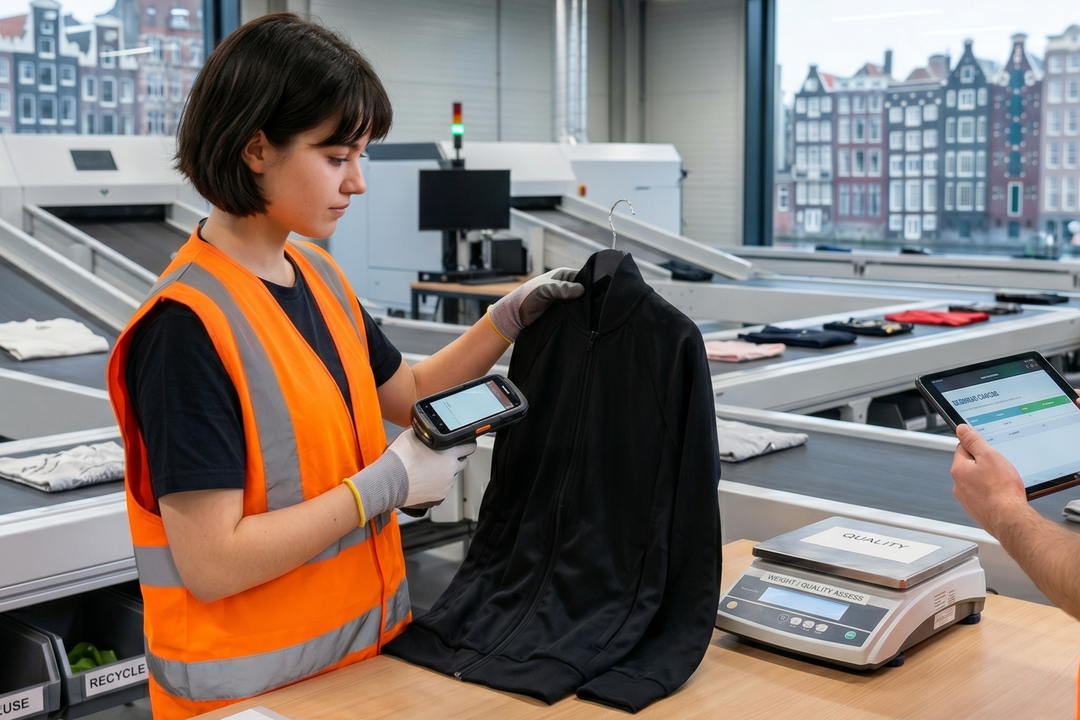 Sorteren, repareren, waarderen en doorverkopen - zo zou de cyclus van tweedehandskleding moeten zijn.