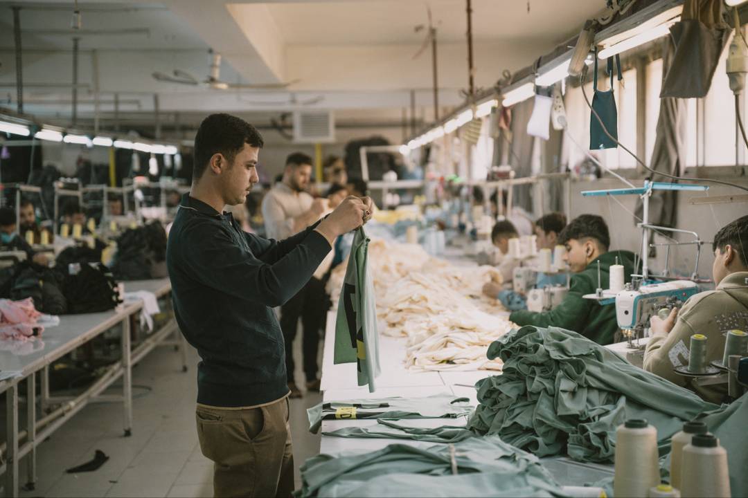 Textielarbeider in Syrië, in Gaziantep, op 30 januari 2025.