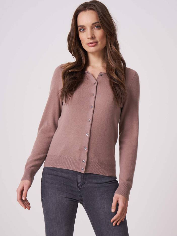 Basic fijngebreid vest met ronde hals van biologisch cashmere | Repeat Cashmere