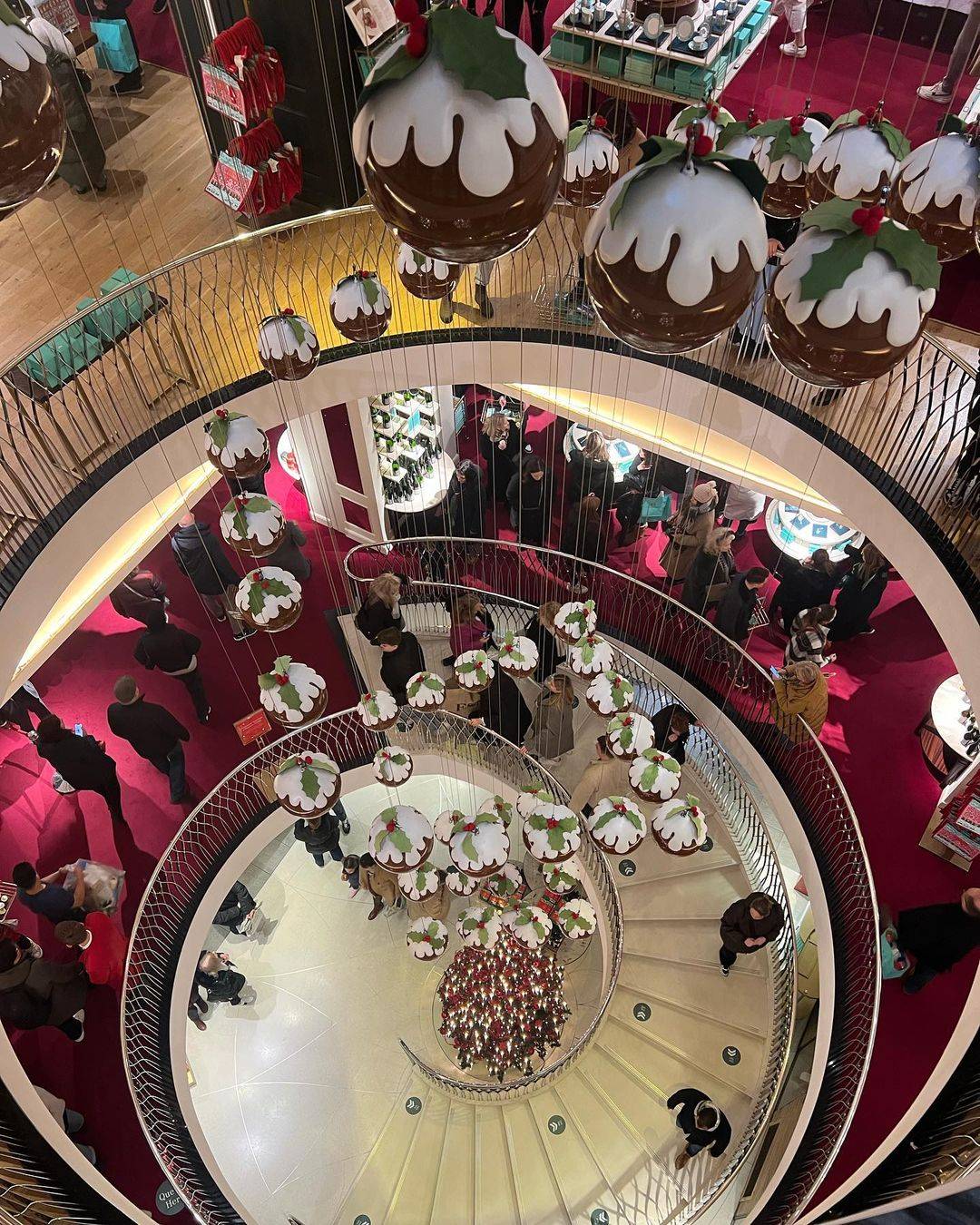 Fortnum & Mason’s Christmas Pudding Staircase Installation,
London.