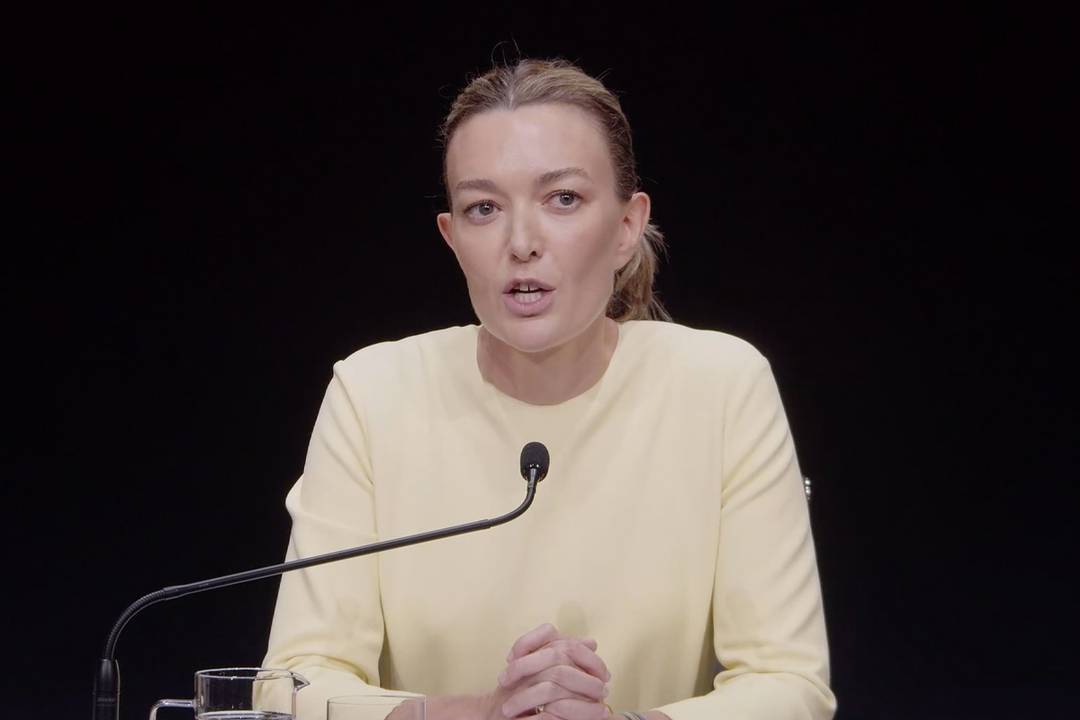 Mara Ortega Pérez, presidenta no ejecutiva de Inditex, durante su intervención en la junta general de accionistas de Inditex de 2025, celebrada el 15 de julio de 2025.