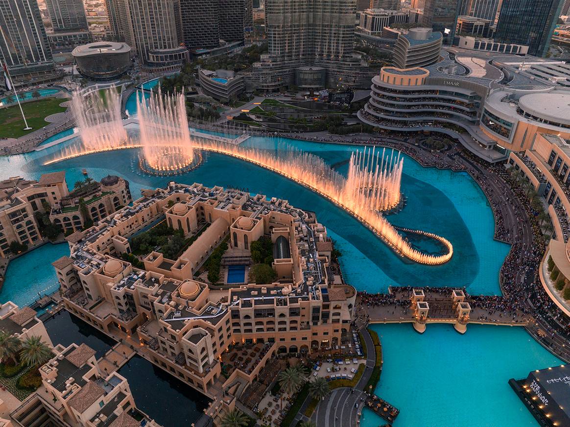 Vista panorámica de Dubái (Emiratos Árabes Unidos).