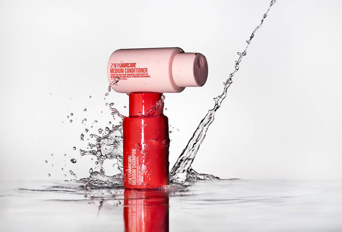 Colección de cuidado capilar “Zara Hair Care” de Zara Hair, fotografía de campaña.