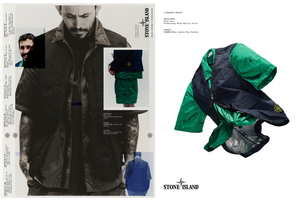 Stone Island presenta il Metal Lamina Poly Ripstop della PE '026, indossato dal lottatore professionista di arti marziali miste Chito Vera
