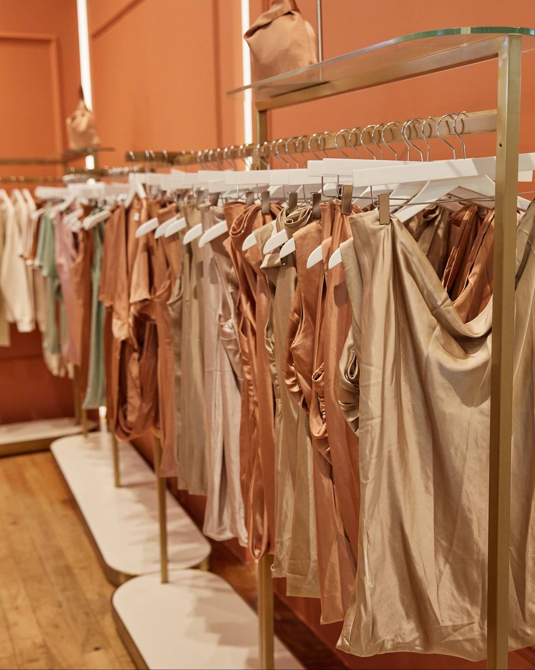 Bridesmaids gowns at Six Stories' Selfridges boutique.