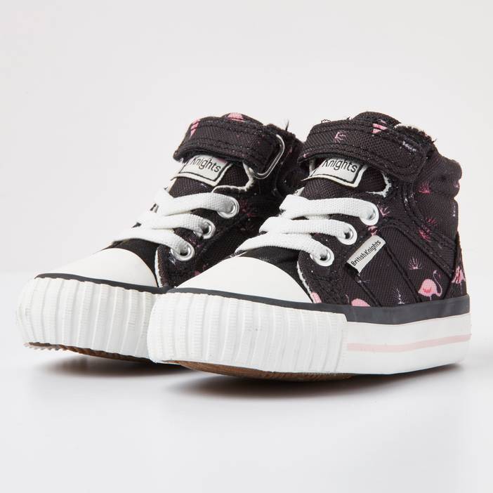 DEE Baby meisjes hoge sneakers flamingo print - Zwart - maat 20 | British Knights
