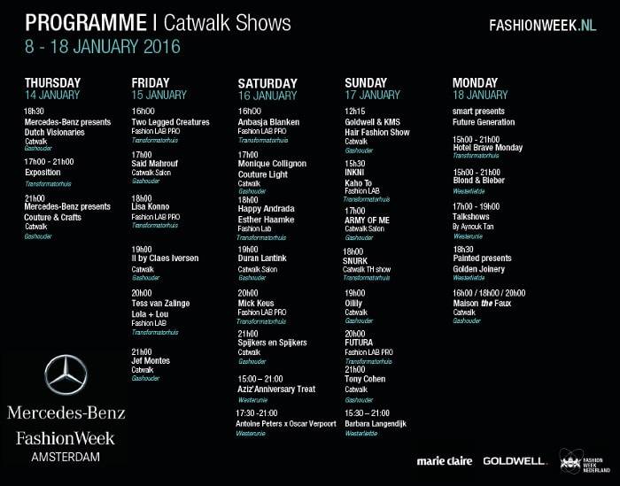 Mercedes-Benz FashionWeek Amsterdam präsentiert Show-Programm für Winteredition