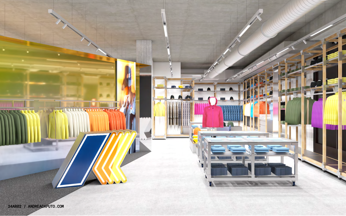 K-Way London flagship store render.