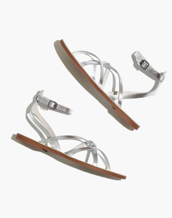 The Boardwalk Skinny-Strap Sandal in Metallic Leather | Madewell
