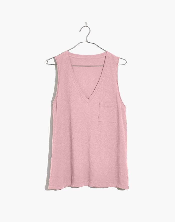 Whisper Cotton V-Neck Pocket Tank | Madewell