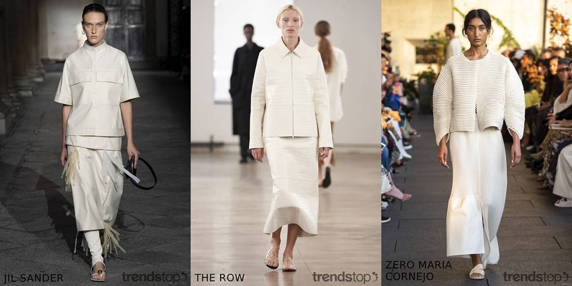 Images courtesy of Trendstop, left to right: Jil Sander, The Row, Zero Maria Cornejo, all Spring Summer 2020.