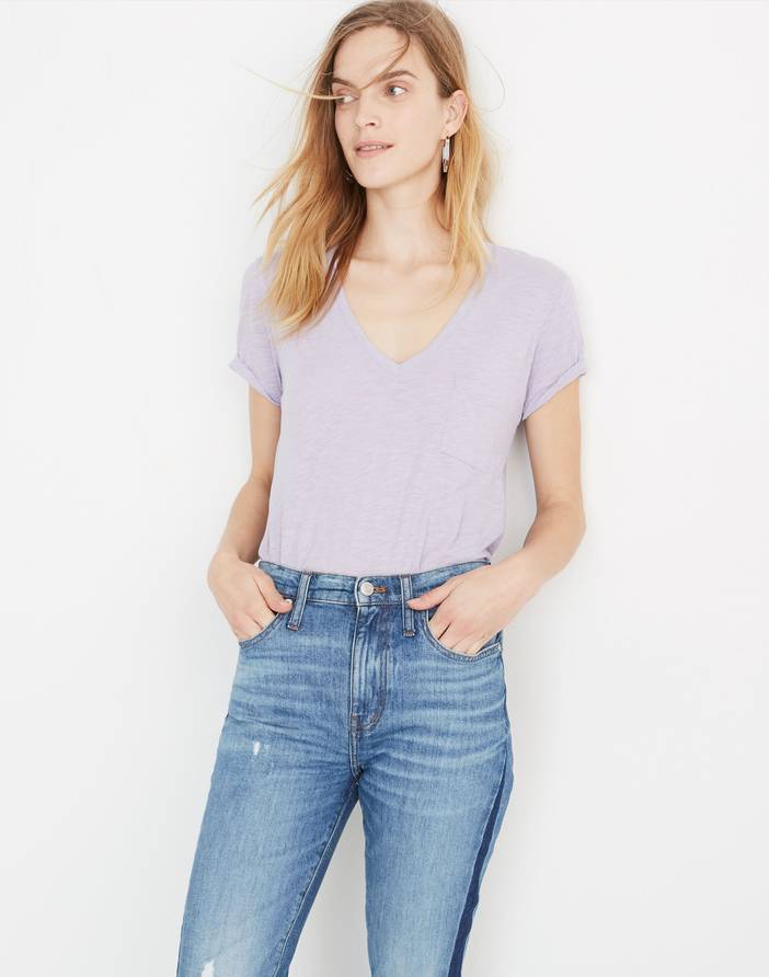 Whisper Cotton V-Neck Pocket Tee | Madewell