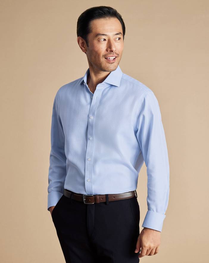 Men's Charles Tyrwhitt Non-Iron Herringbone Dress Shirt | Charles Tyrwhitt