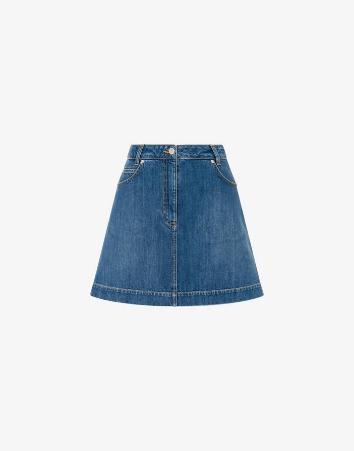 Minirock Aus Blauem Ring Denim | Moschino