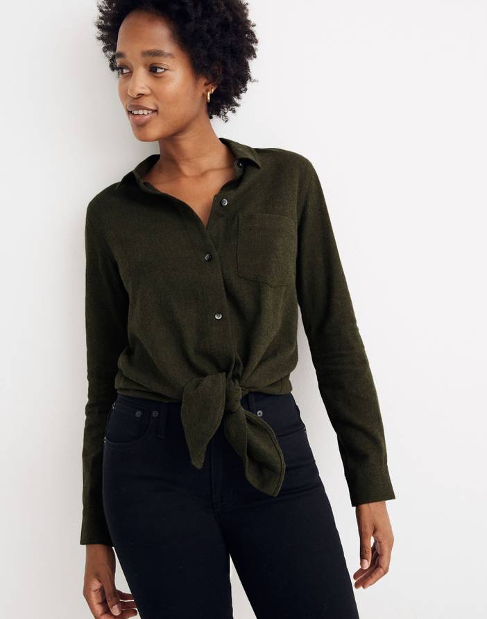 Flannel Tie-Front Shirt | Madewell