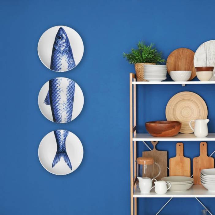 Plates Delft Blue (3 pcs) | A fish named Fred