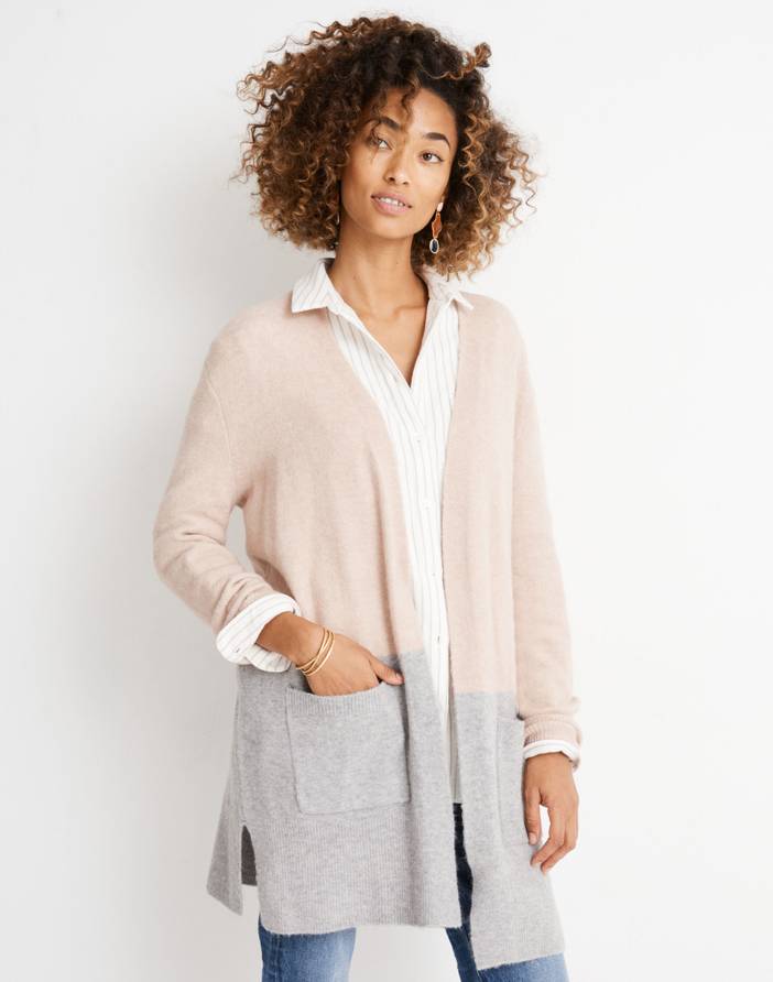 Kent Colorblock Cardigan Sweater in Coziest Yarn | Madewell
