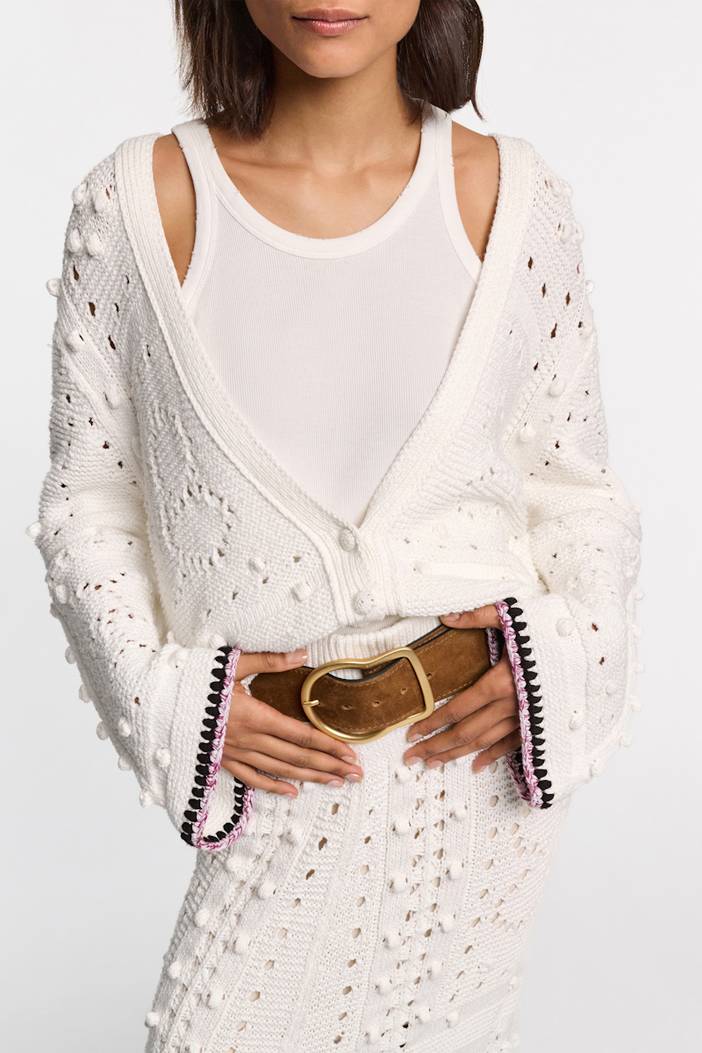 V-neck cardigan with crochet trim | dorothee schumacher