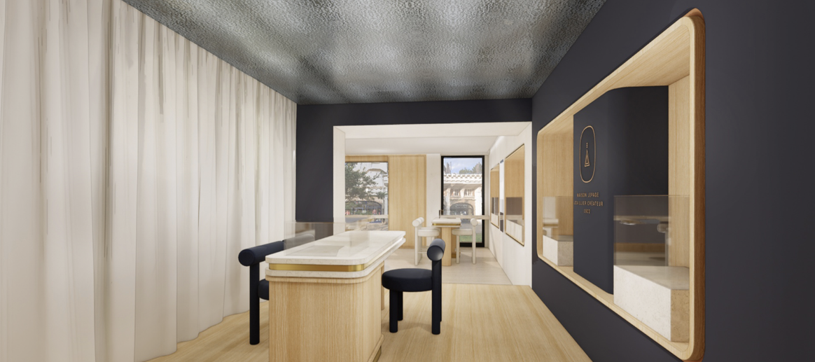 Illustration 3D de la nouvelle boutique Lepage au Touquet